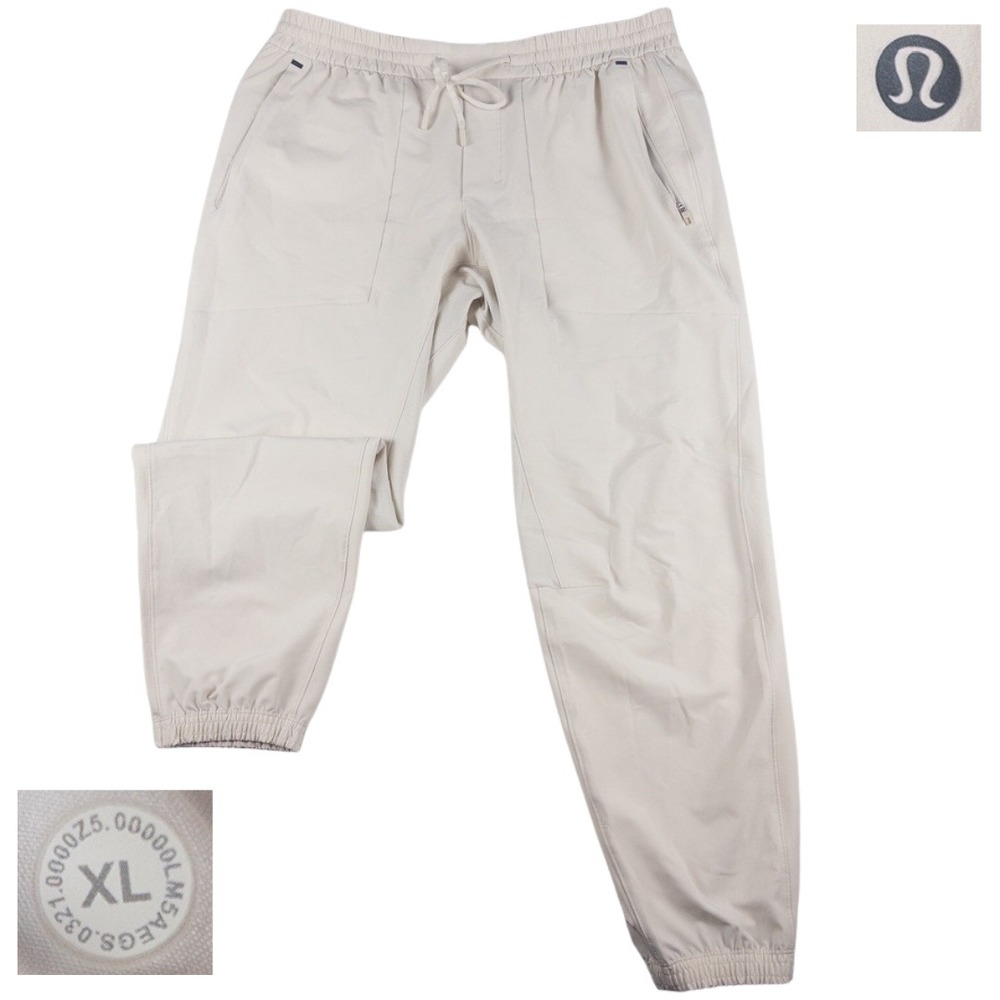 Lululemon License to Train Textured Jogger Mens XL Cream Lightweight Pants